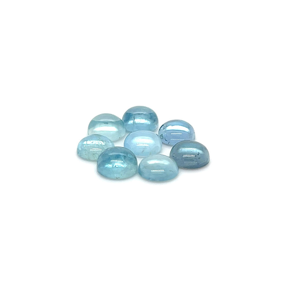 Thumbnail: AAA Quality Aquamarine cabochon 7mm size. Natural Aquamarine calibrated gemsto