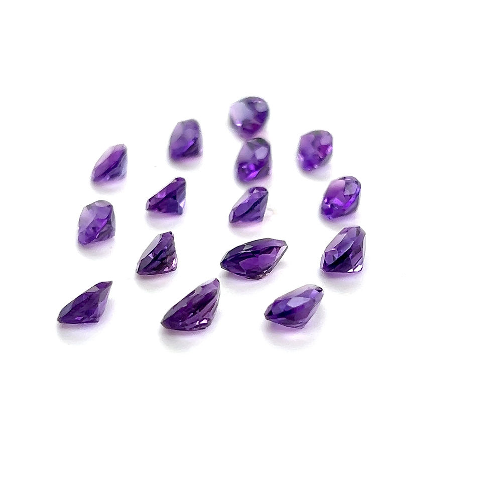 Thumbnail: Amethyst 9x6 mm Pear Shape Natural Gemstone Purple African Amethyst stone