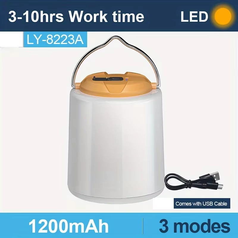 Portable Rechargeable LED Camping Lantern with Hanging Hook (Soft Light)