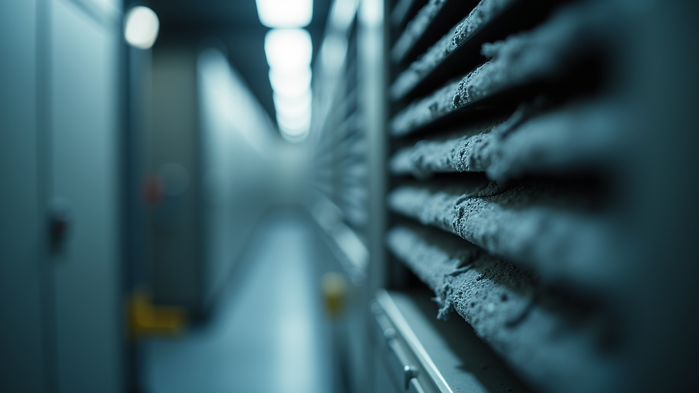 Close-up view of a well-maintained HVAC system with clean filters