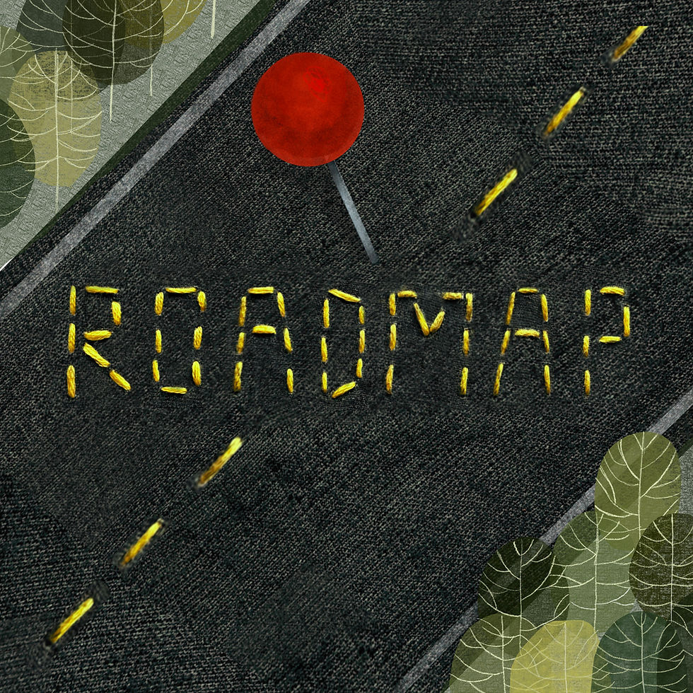 stitched words which say ROADMAP