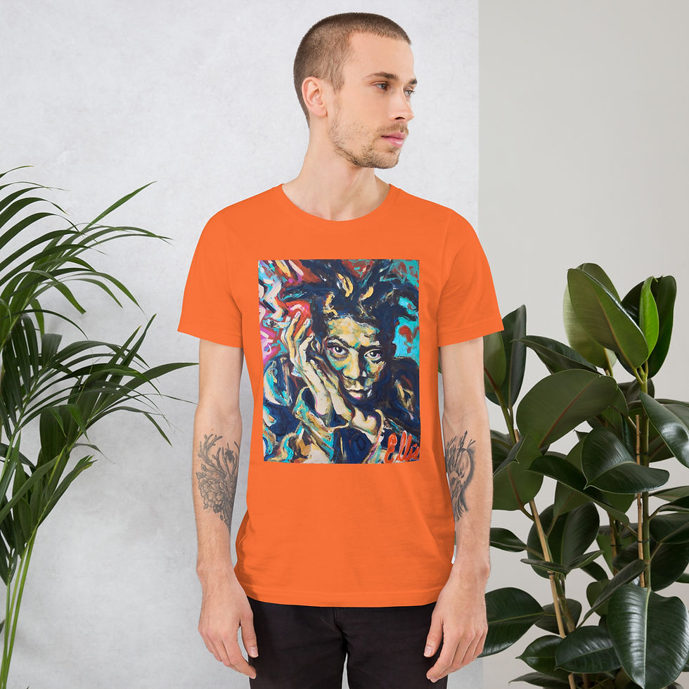 Thumbnail: Short-sleeve unisex t-shirt with Jean-Michel Basquiat