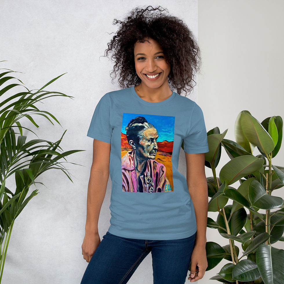 Thumbnail: Short-sleeve unisex t-shirt with Georgia O'Keefe