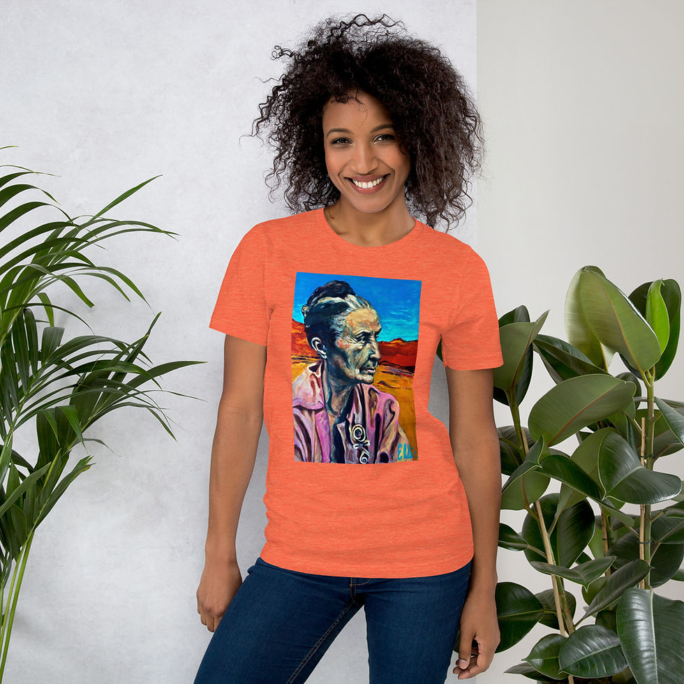 Thumbnail: Short-sleeve unisex t-shirt with Georgia O'Keefe