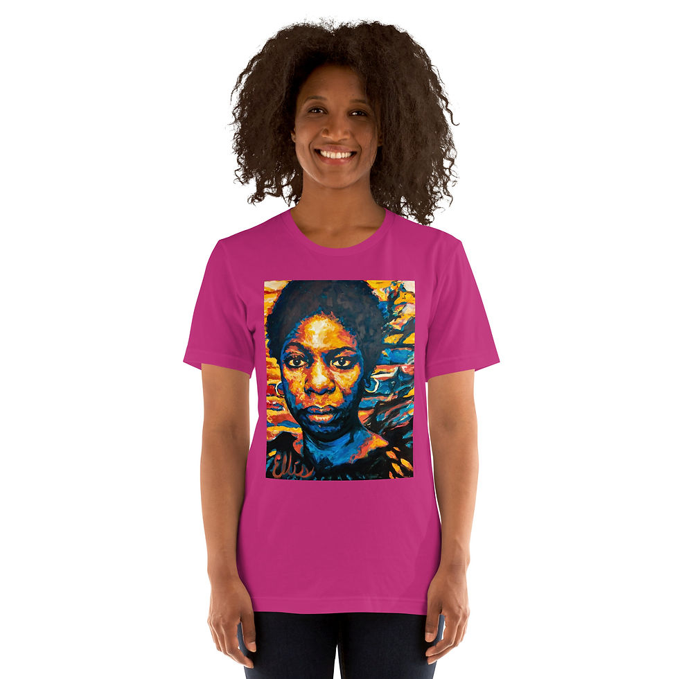 Thumbnail: Short-sleeve unisex t-shirt with Nina Simone
