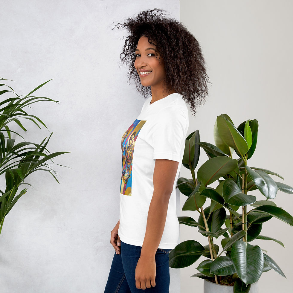 Thumbnail: Short-sleeve unisex t-shirt with Nina Simone twins