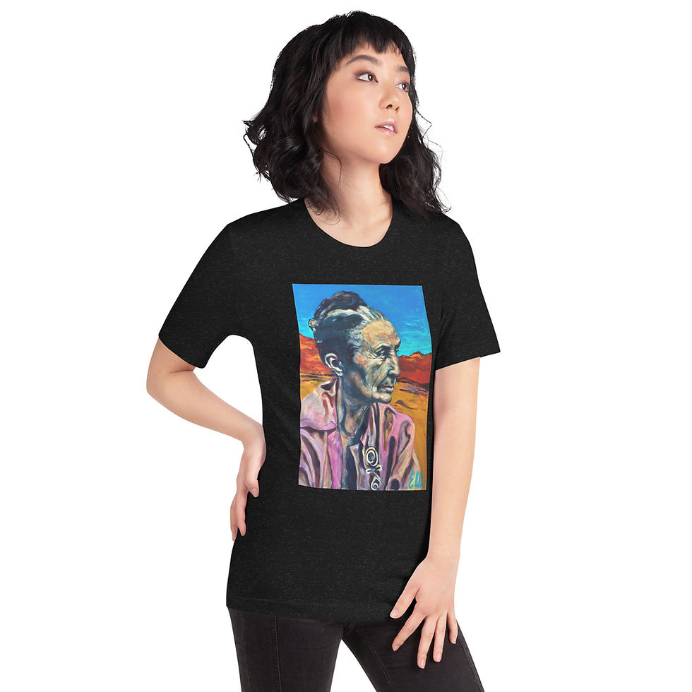 Thumbnail: Short-sleeve unisex t-shirt with Georgia O'Keefe