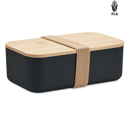 Brotdose mit Gummi, schwarz