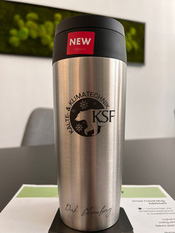 Emsa Travel Mug Classic in Edelstahl mit Firmenlogo und Namen
