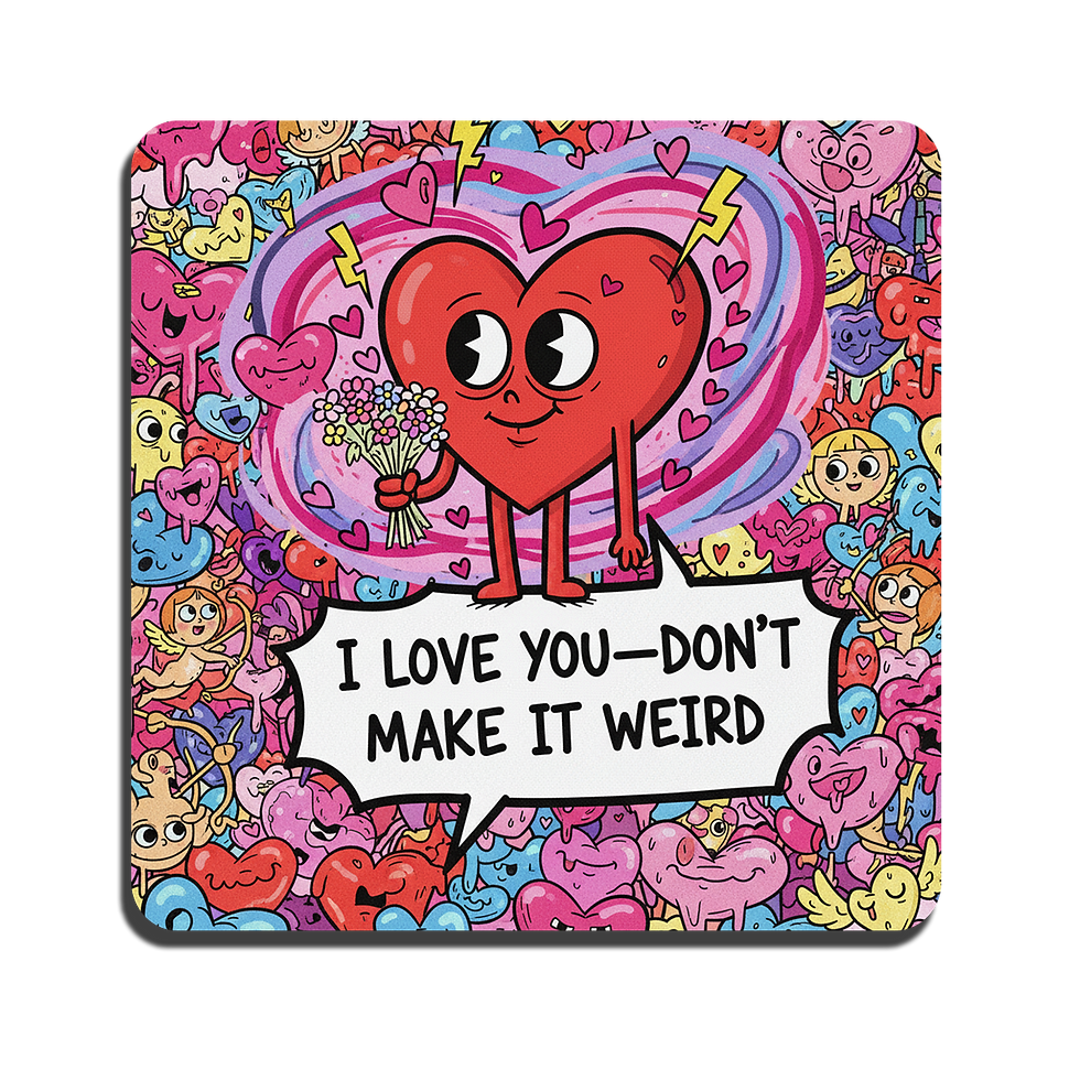 Valentines Day Cartoon Series - I Love You - Don't Make it Weird - Magnet