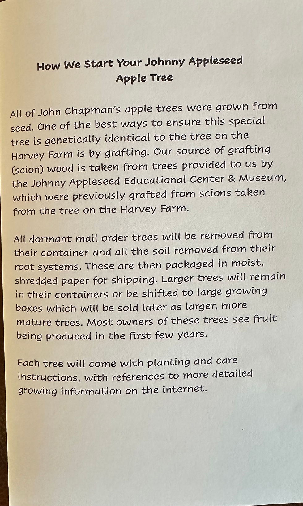 Thumbnail: Johnny Appleseed Rambo Apple Tree 