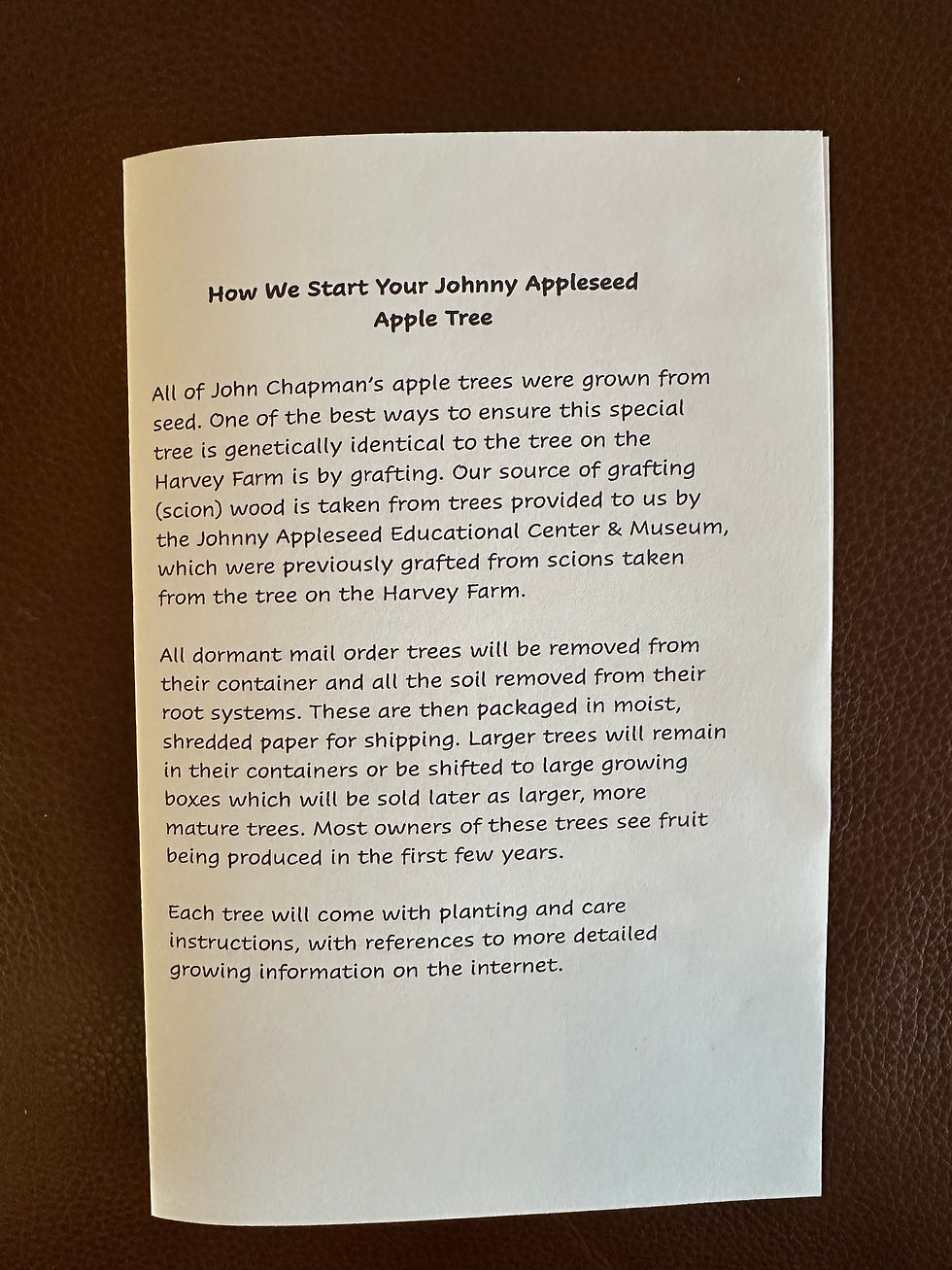 Thumbnail: Johnny Appleseed Rambo Apple Tree 