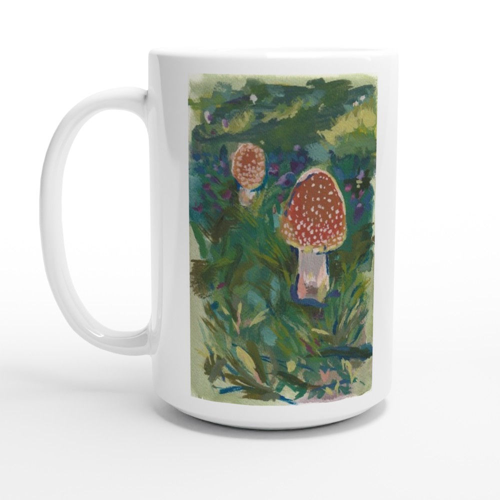 Mushrooms in Early Fall - 15oz Ceramic Mug