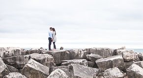 Lovers on a Rocky Beach