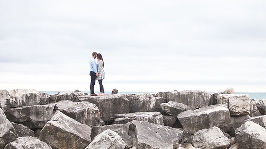 Lovers on a Rocky Beach