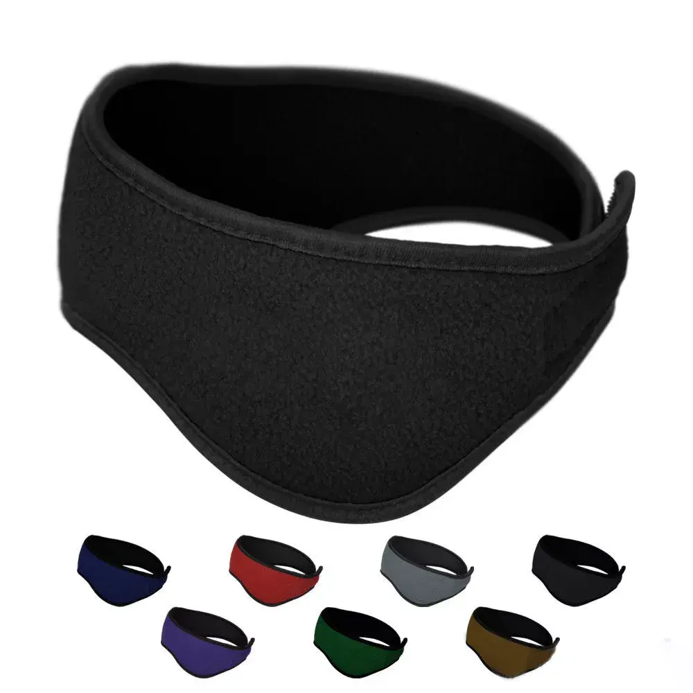 1PC Winter Women Men Ear Warmer Head Band Polar Fleece Black Ear Muff S