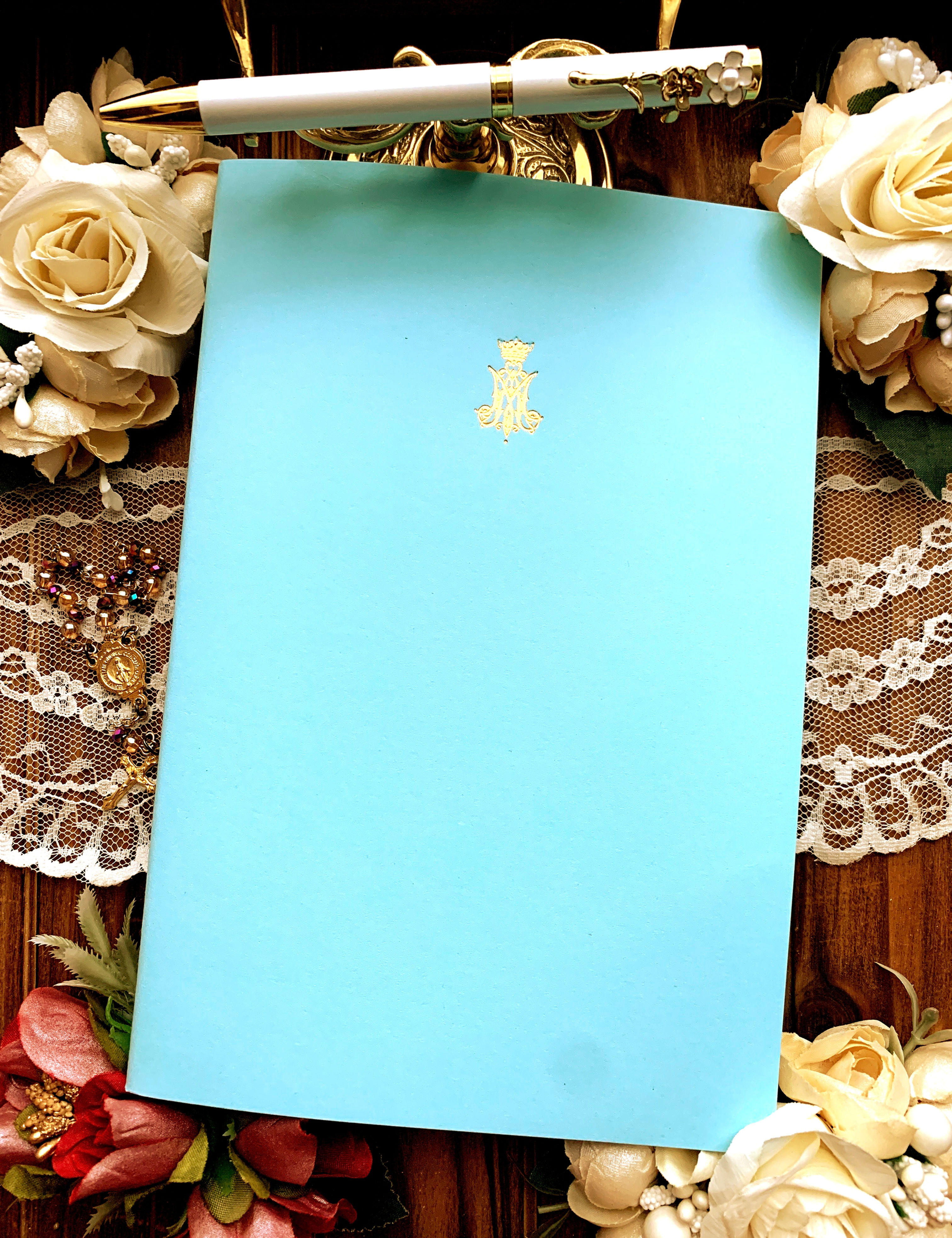 Gold Letterpress Auspice Catholic Journal Notebook