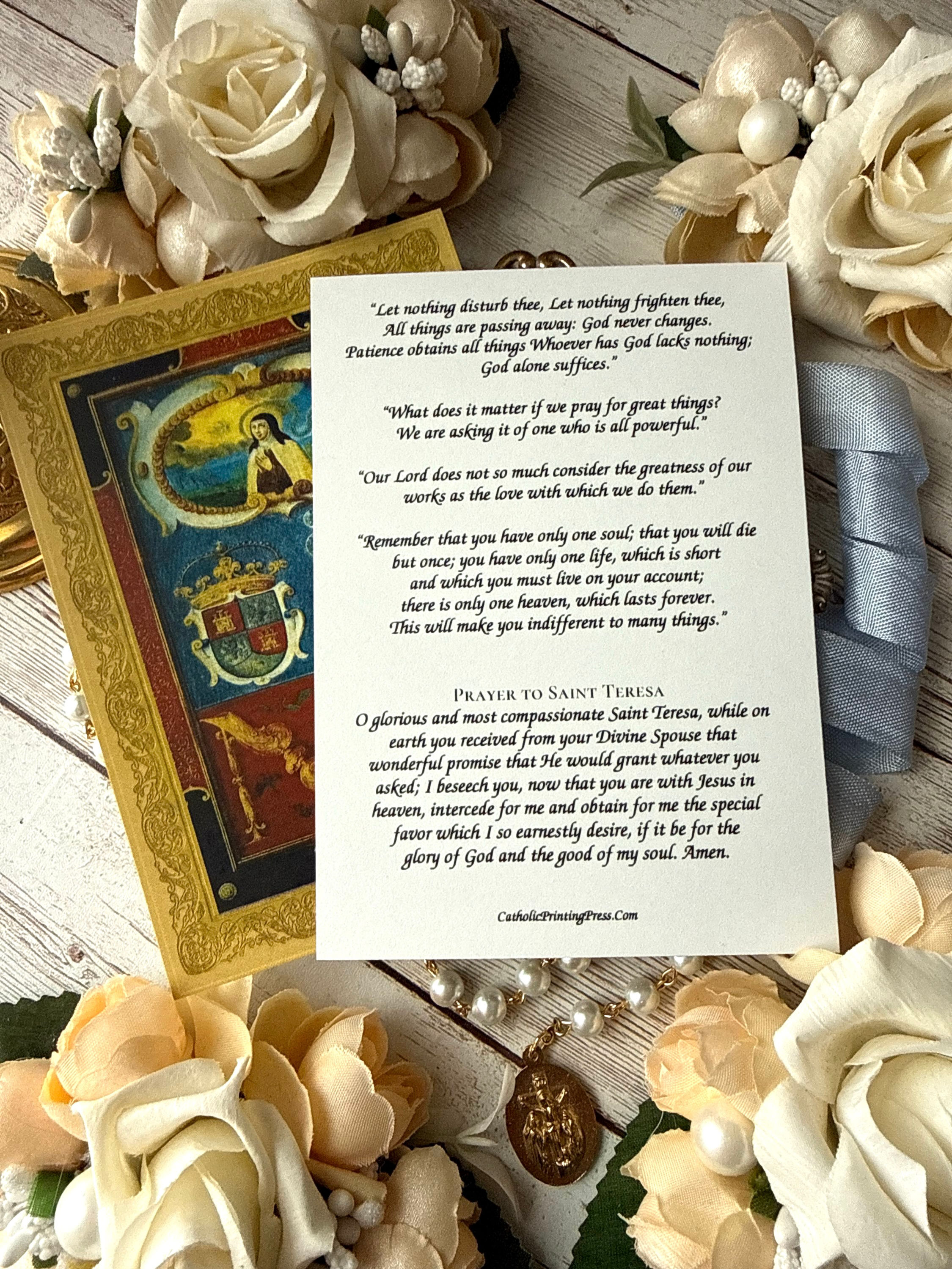 3 Pack Saint Teresa of Avila Catholic Prayer Cards