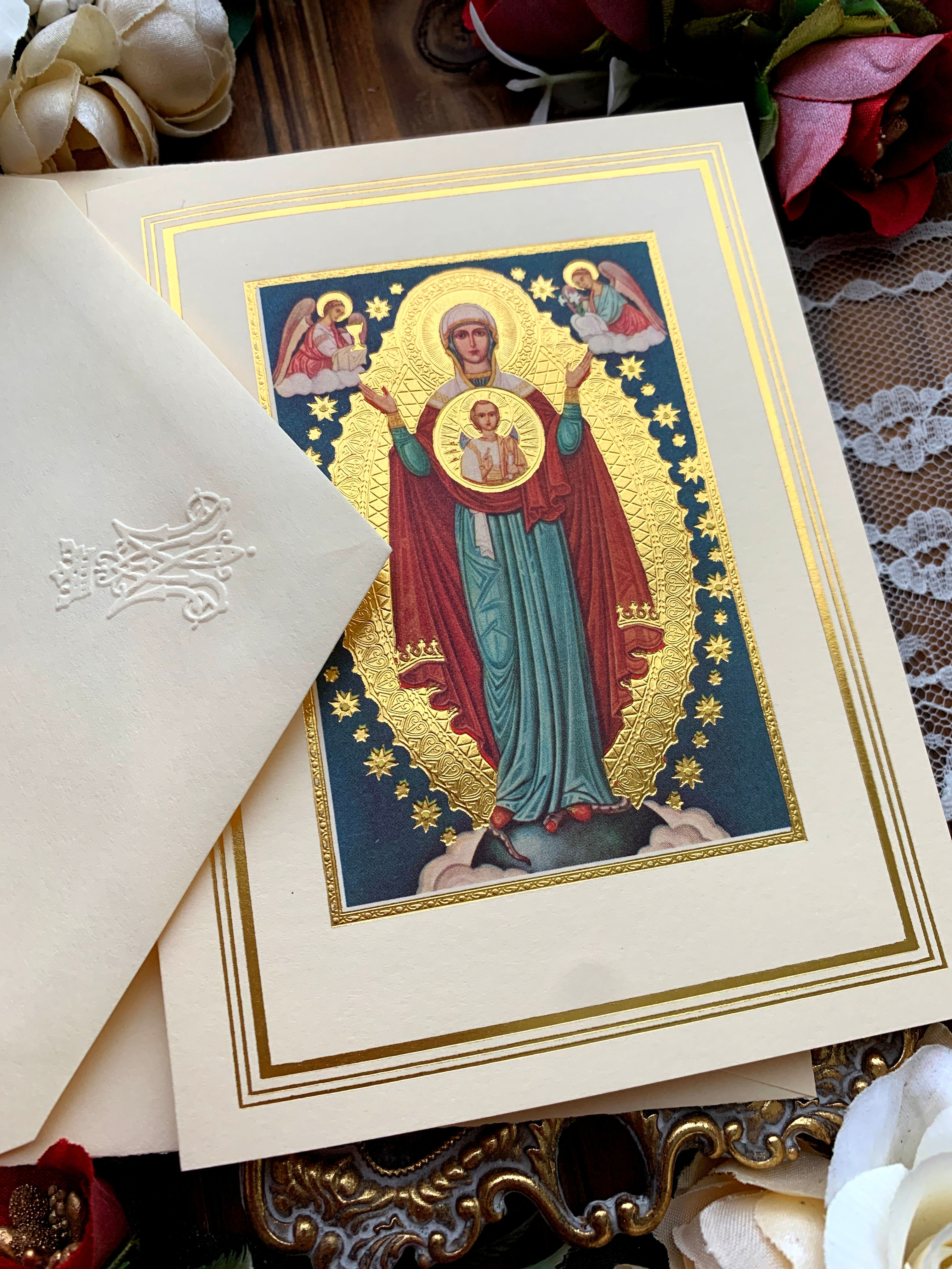 Immaculate Mother of God Icon Catholic Greeting Card