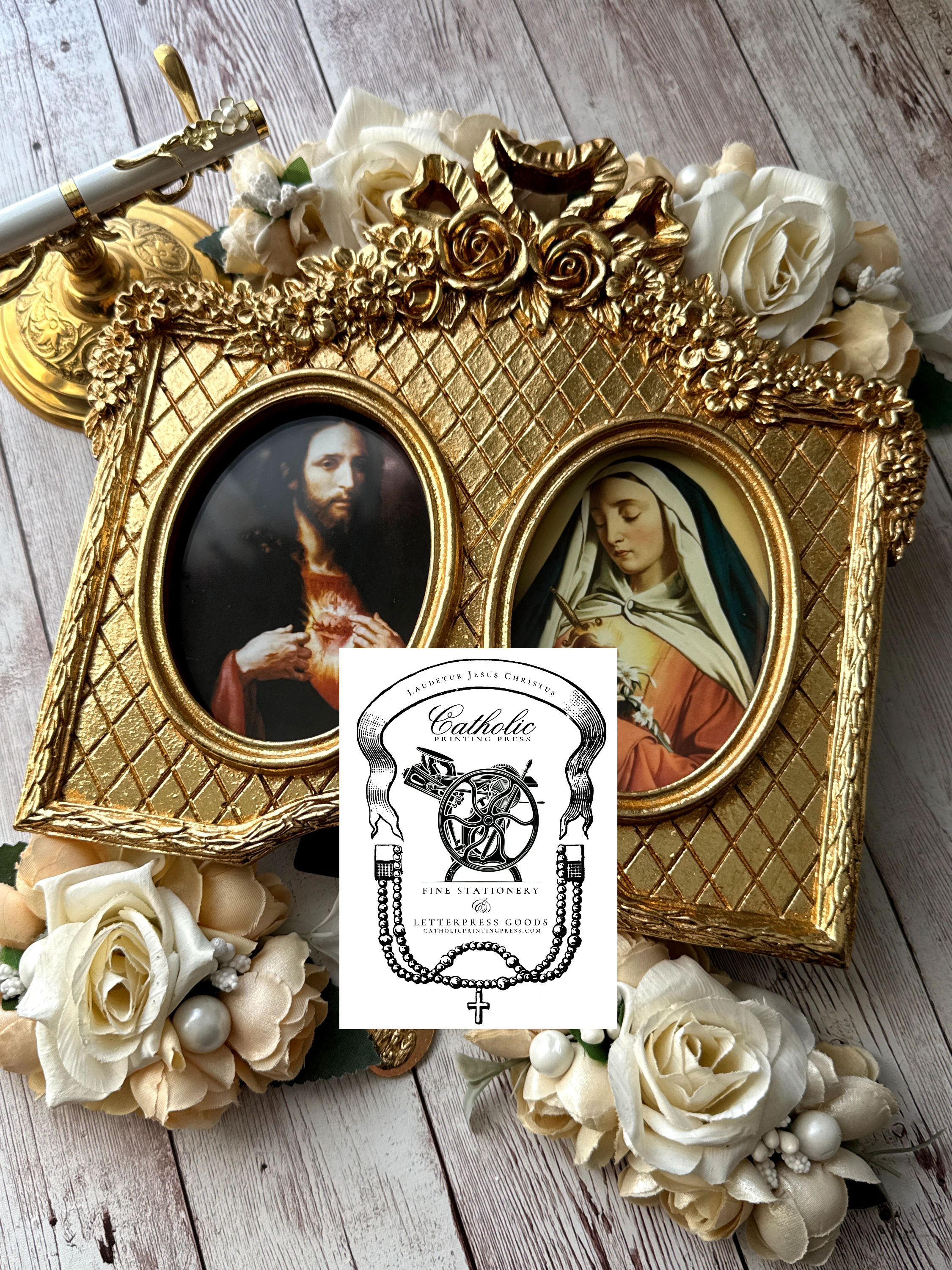 Jesus and Mary Sacred and Immaculate Heart Baroque Catholic Art Prints