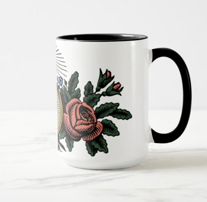 Thumbnail: Marian Floral Crest Catholic Mug