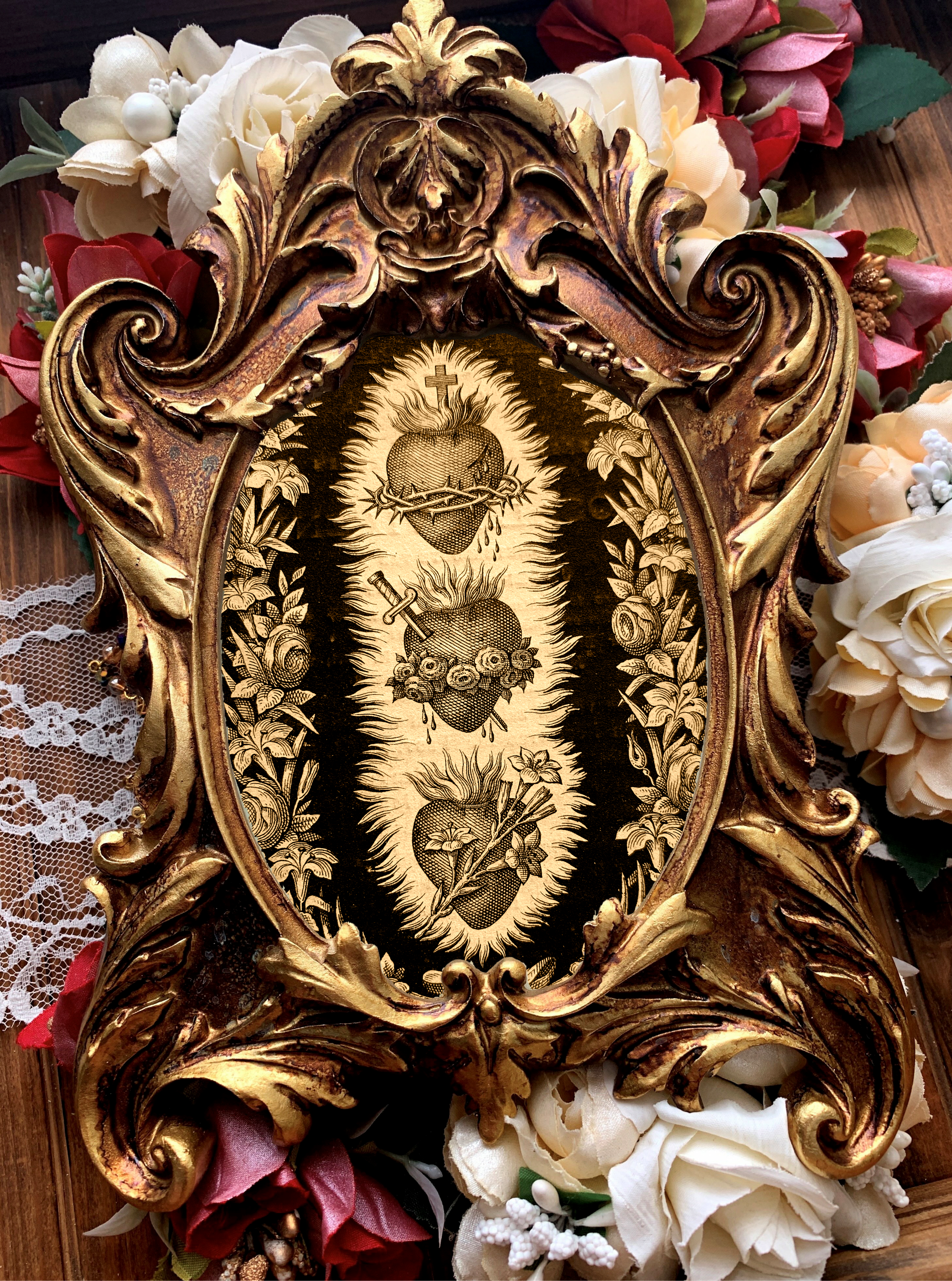 Holy Family Hearts High Baroque Framed Print