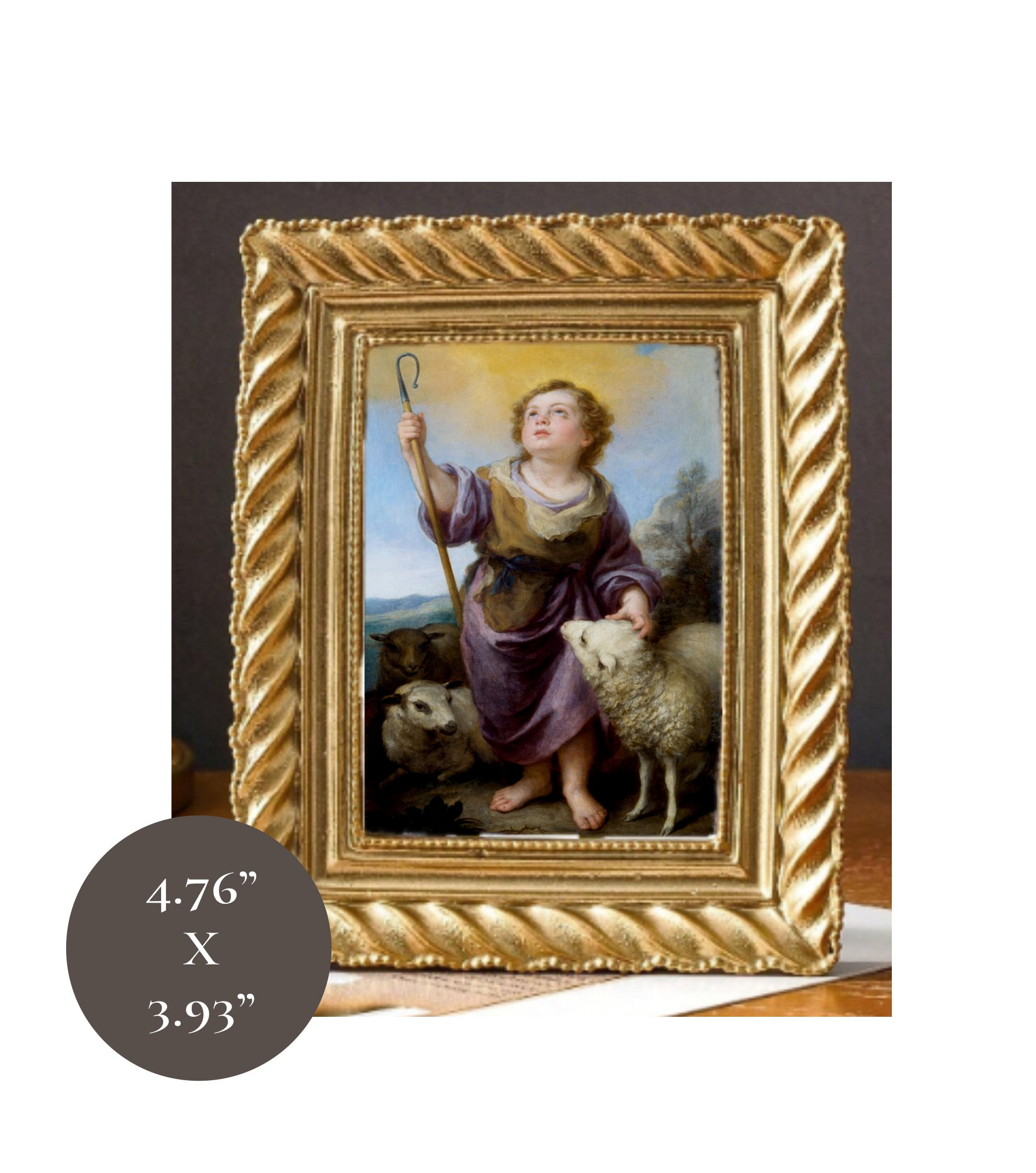 The Good Shepherd Child Jesus Baroque Framed Catholic Art