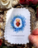 Thumbnail: 12 Promises of The Sacred Heart embossed paper lace holy cards