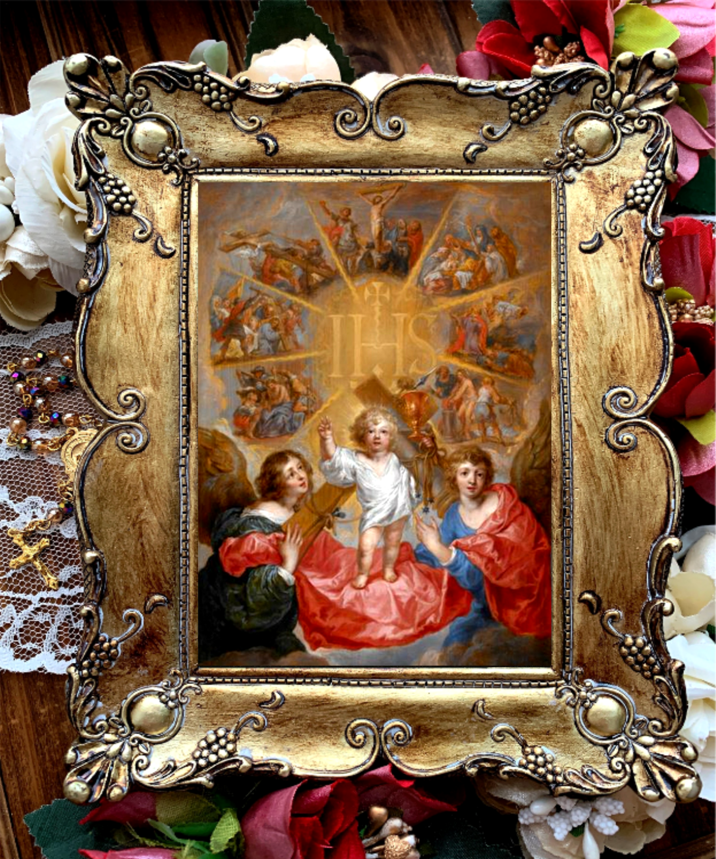 The Holy Name of Jesus Baroque Canvas Framed Print