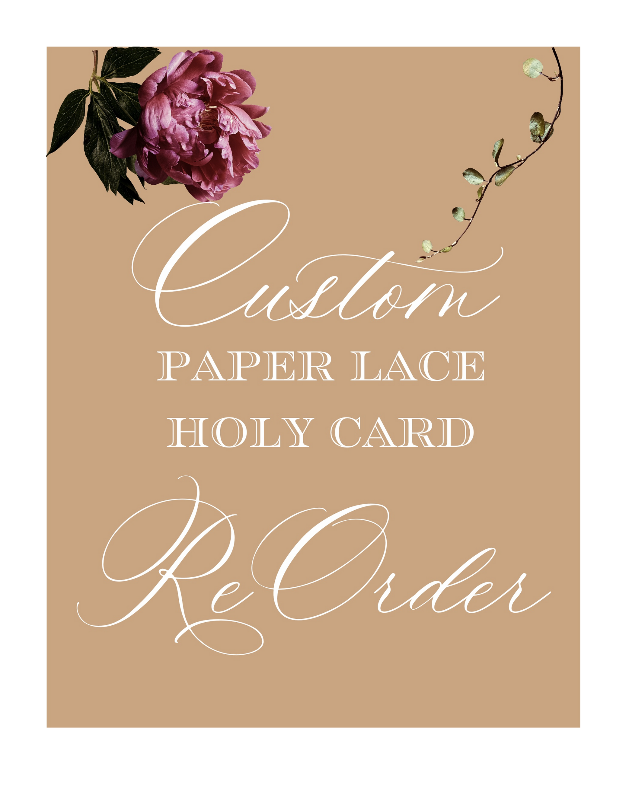 Custom Paper Lace Holy Card Reorder