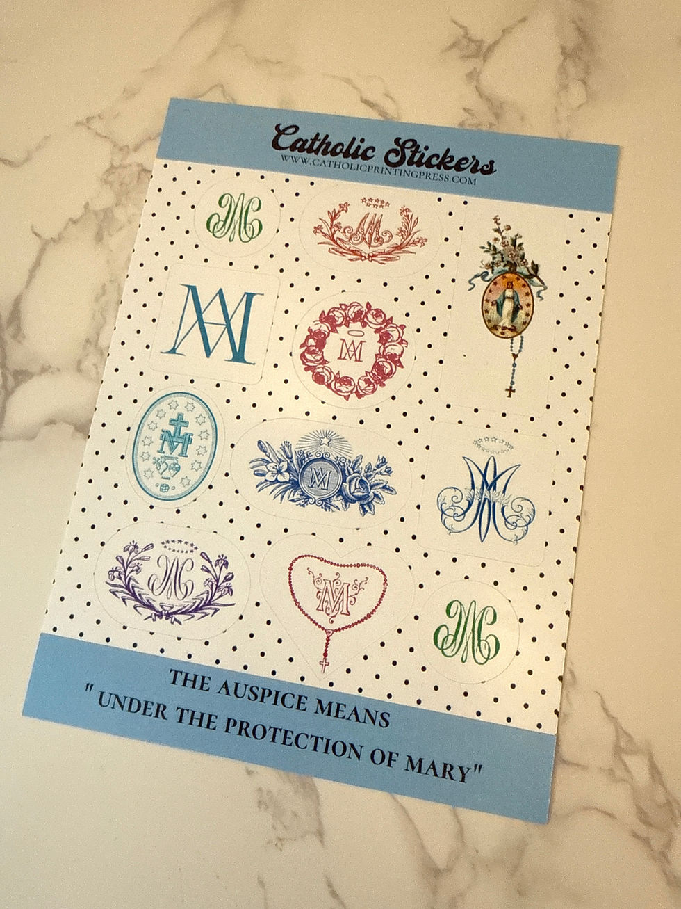 Thumbnail: Marian Set 1 Catholic Sticker Sheets