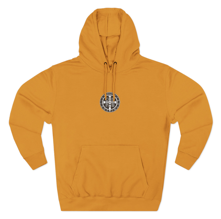 Thumbnail: Saint Benedict Medal Embroidered Catholic Men's Hoodie