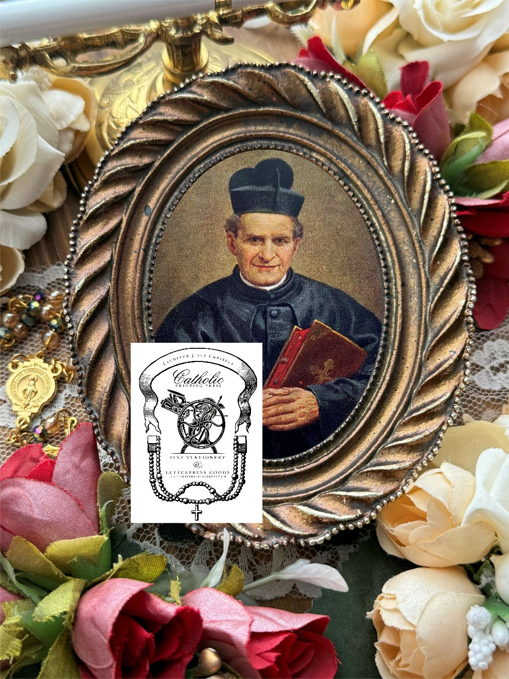 Saint John Bosco Canvas Framed Catholic Art