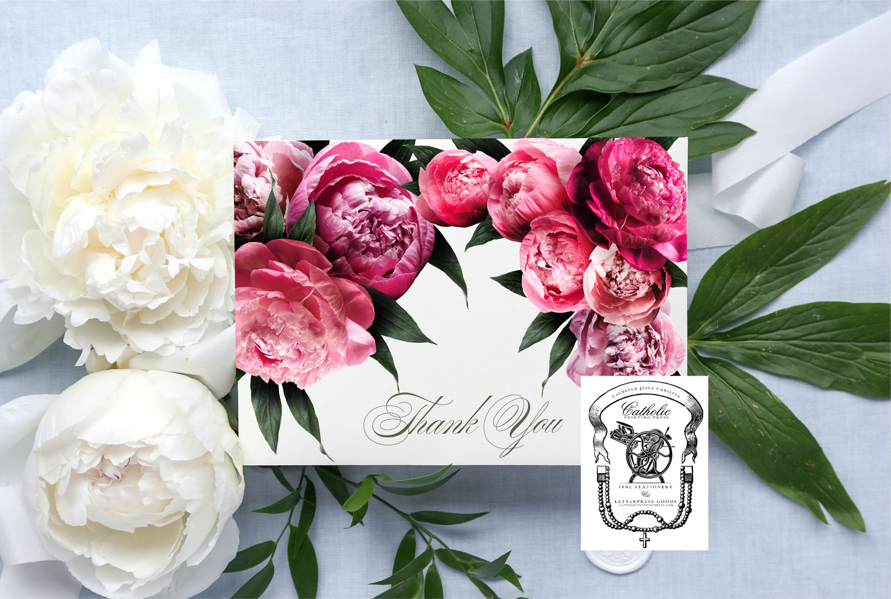 Peony Thank You Catholic Greeting Card Box Set