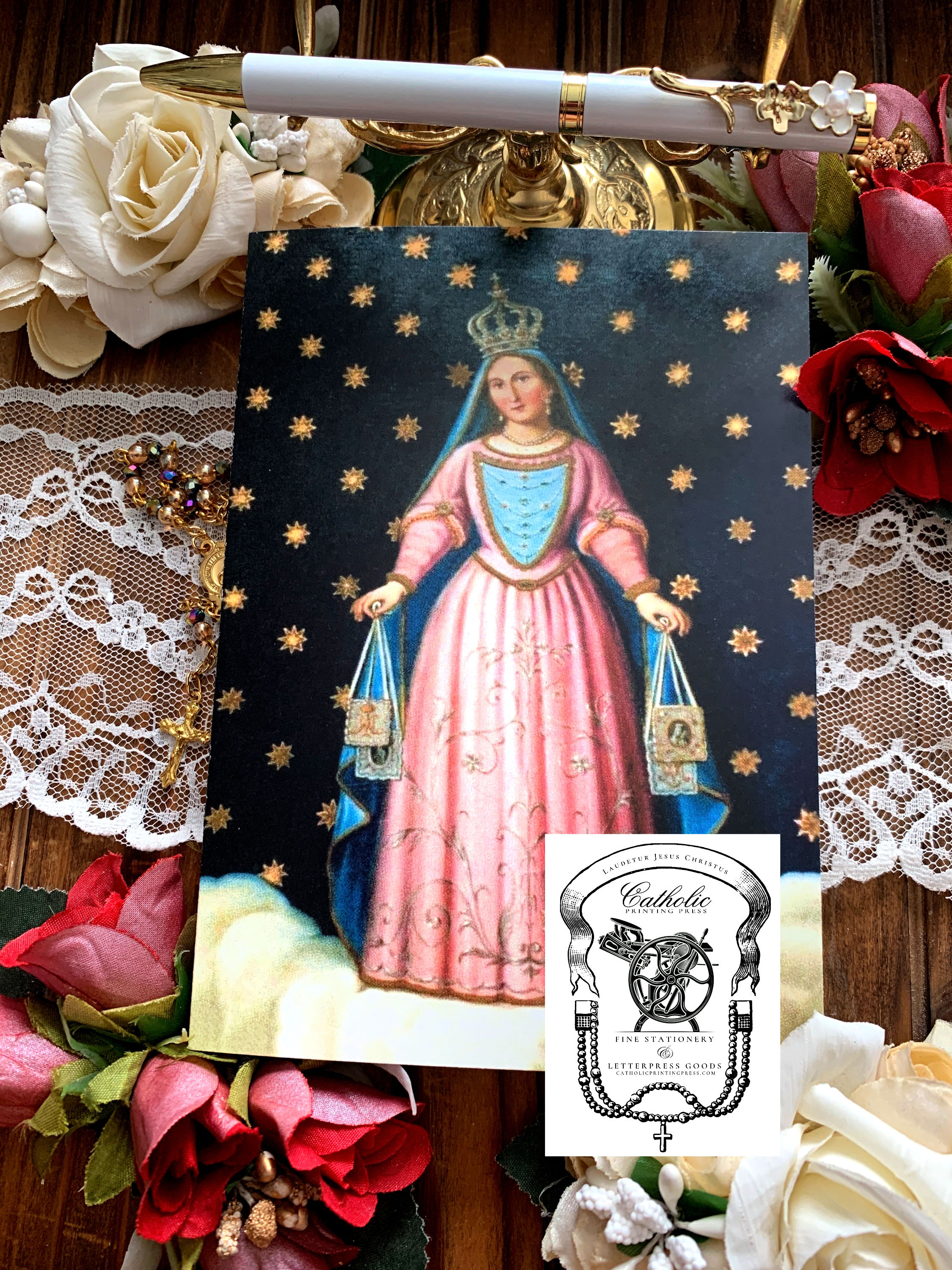 Spanish Our Lady of Mt Carmel Catholic Card