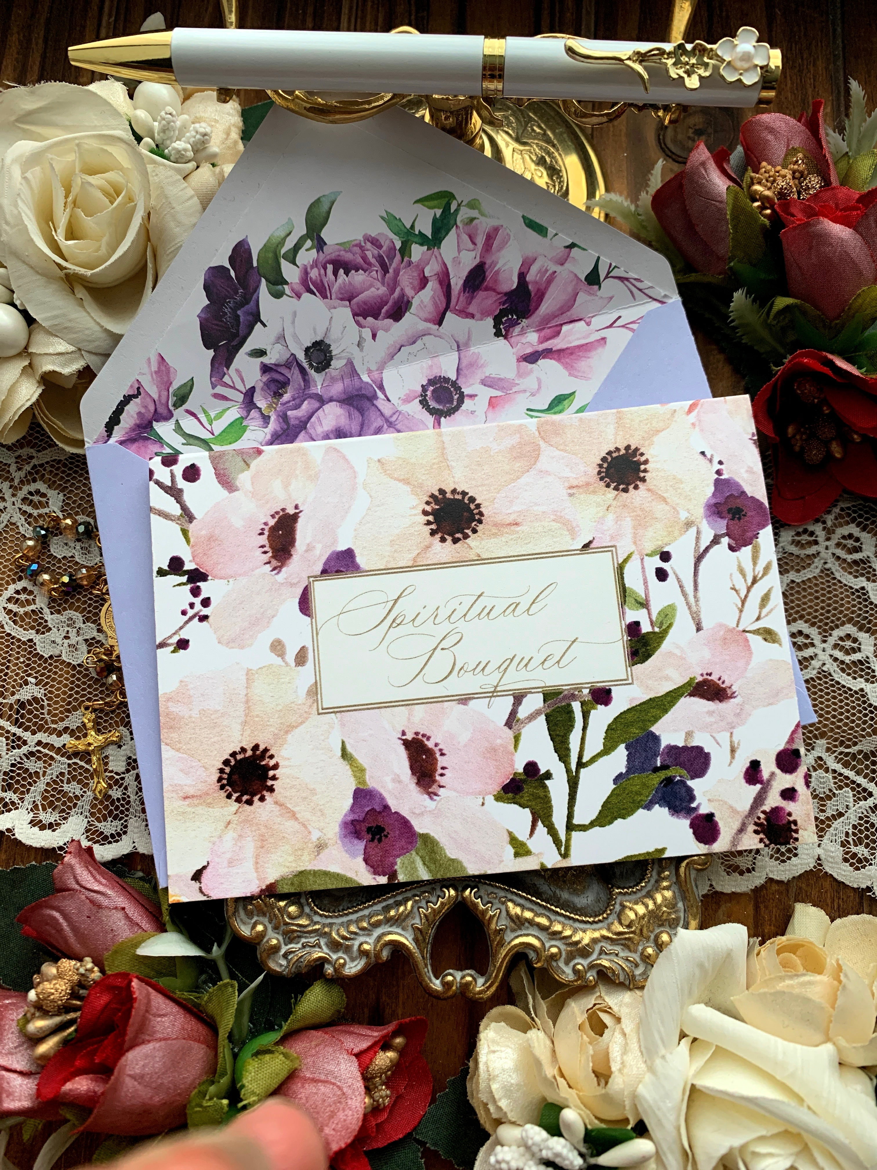 Anemone Spiritual Bouquet Catholic Cards