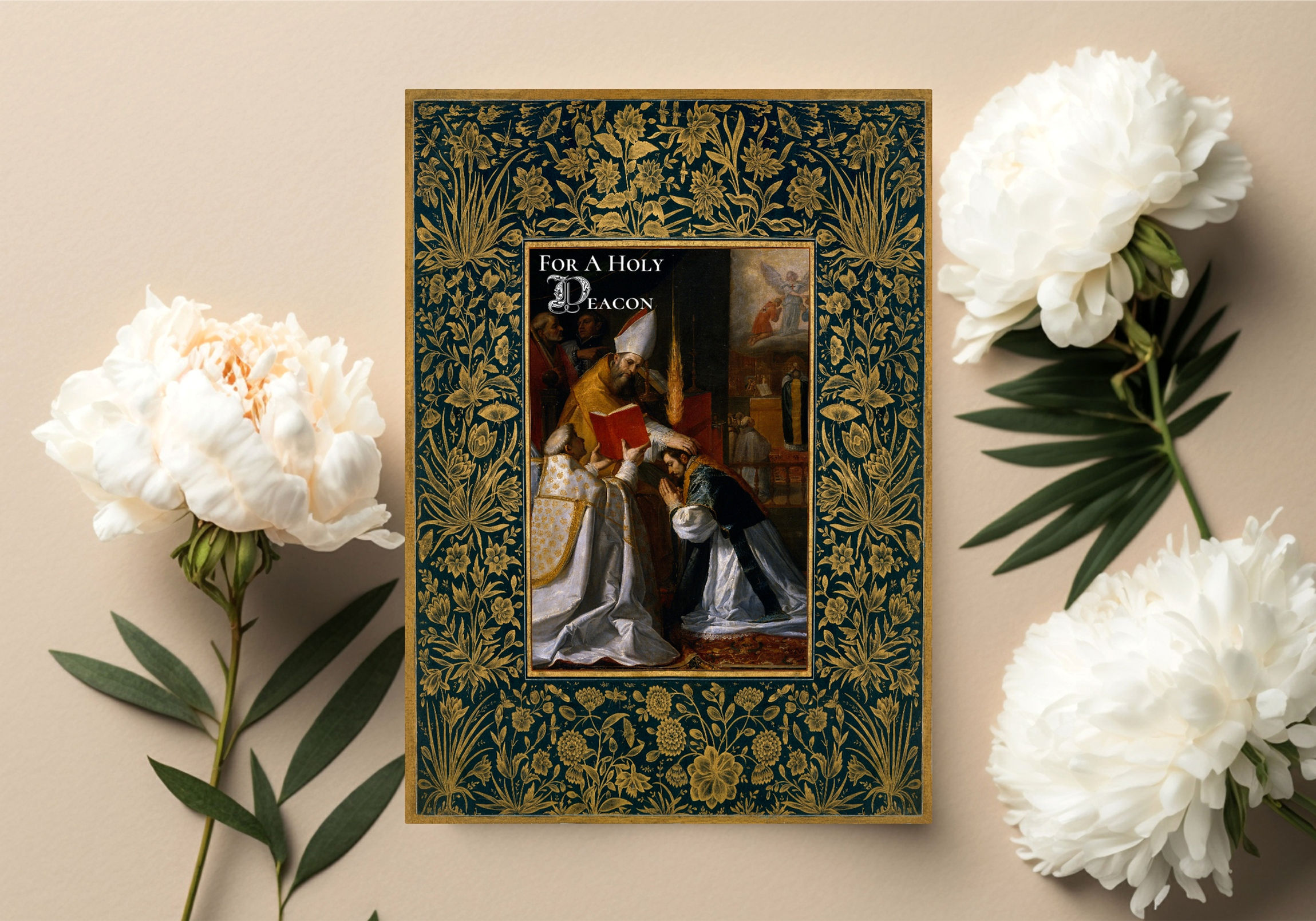 For A Holy Deacon Catholic Greeting Card