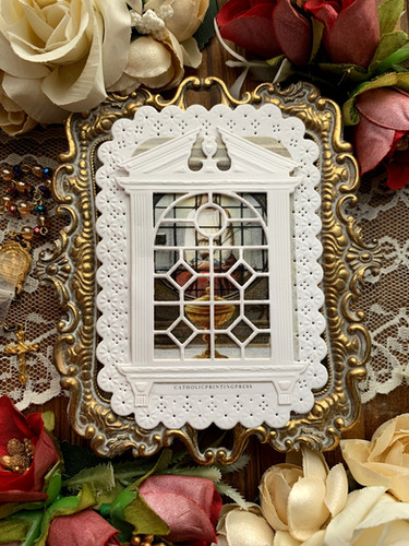 Divine Prisoner of the Tabernacle Behind the Veil Paper Lace Holy Card ...