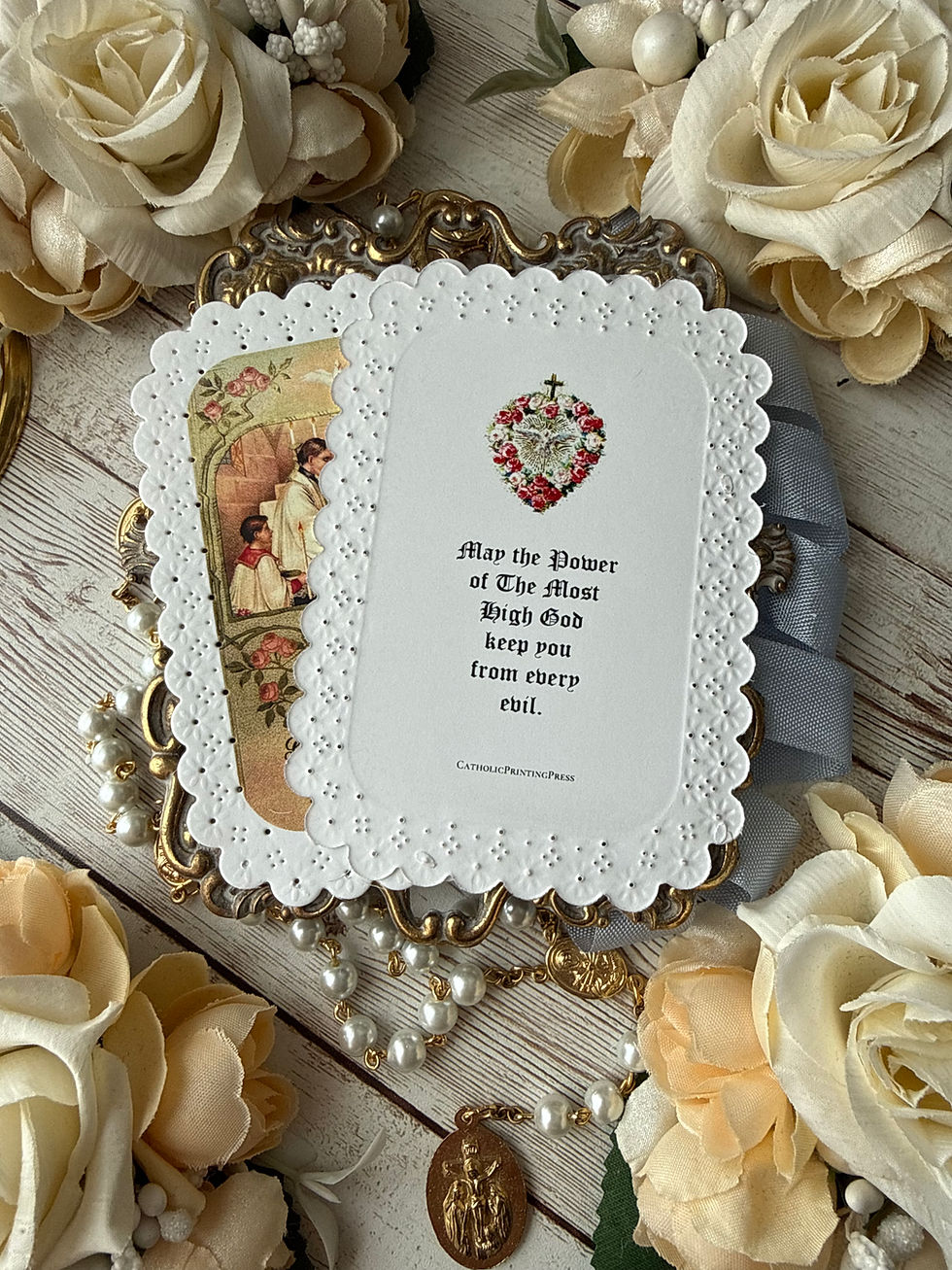 Thumbnail: Custom Traditional Catholic Baptism paper lace holy cards