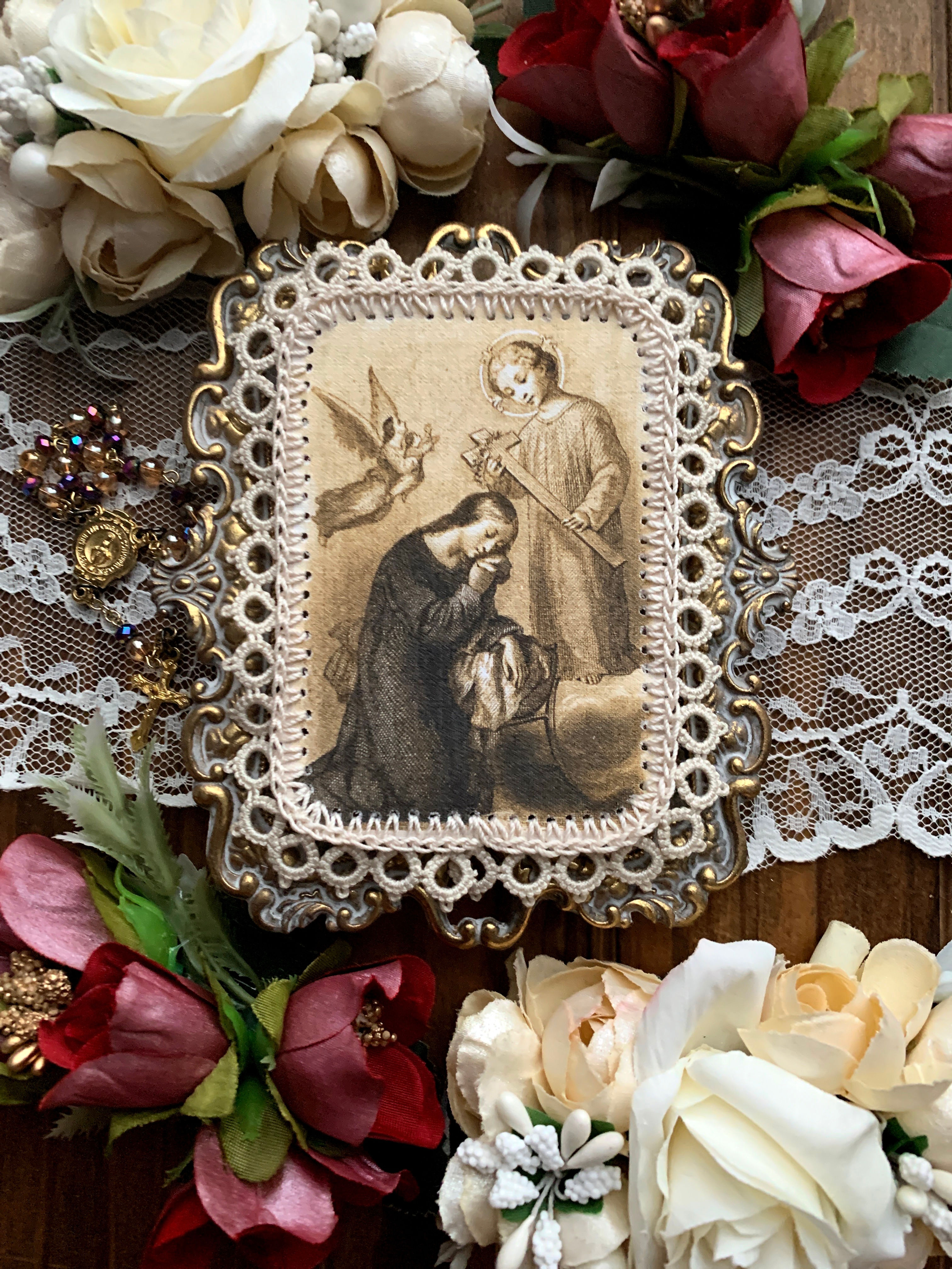 The Cross of Child Loss or Miscarriage fabric lace holy card detente