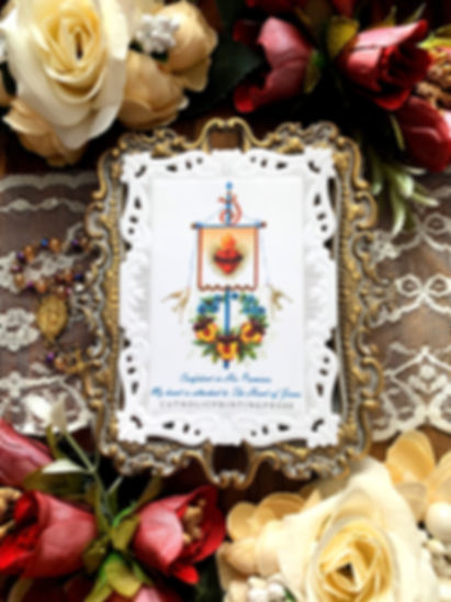 Confidence in His Heart Procession Banner lace holy card