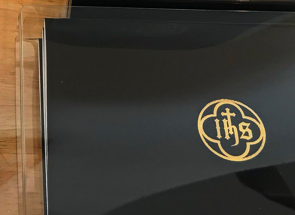 Thumbnail: IHS gold foil letterpress card
