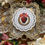 Thumbnail: Sacred Heart of Jesus Behold the Heart round chantilly lace holy card
