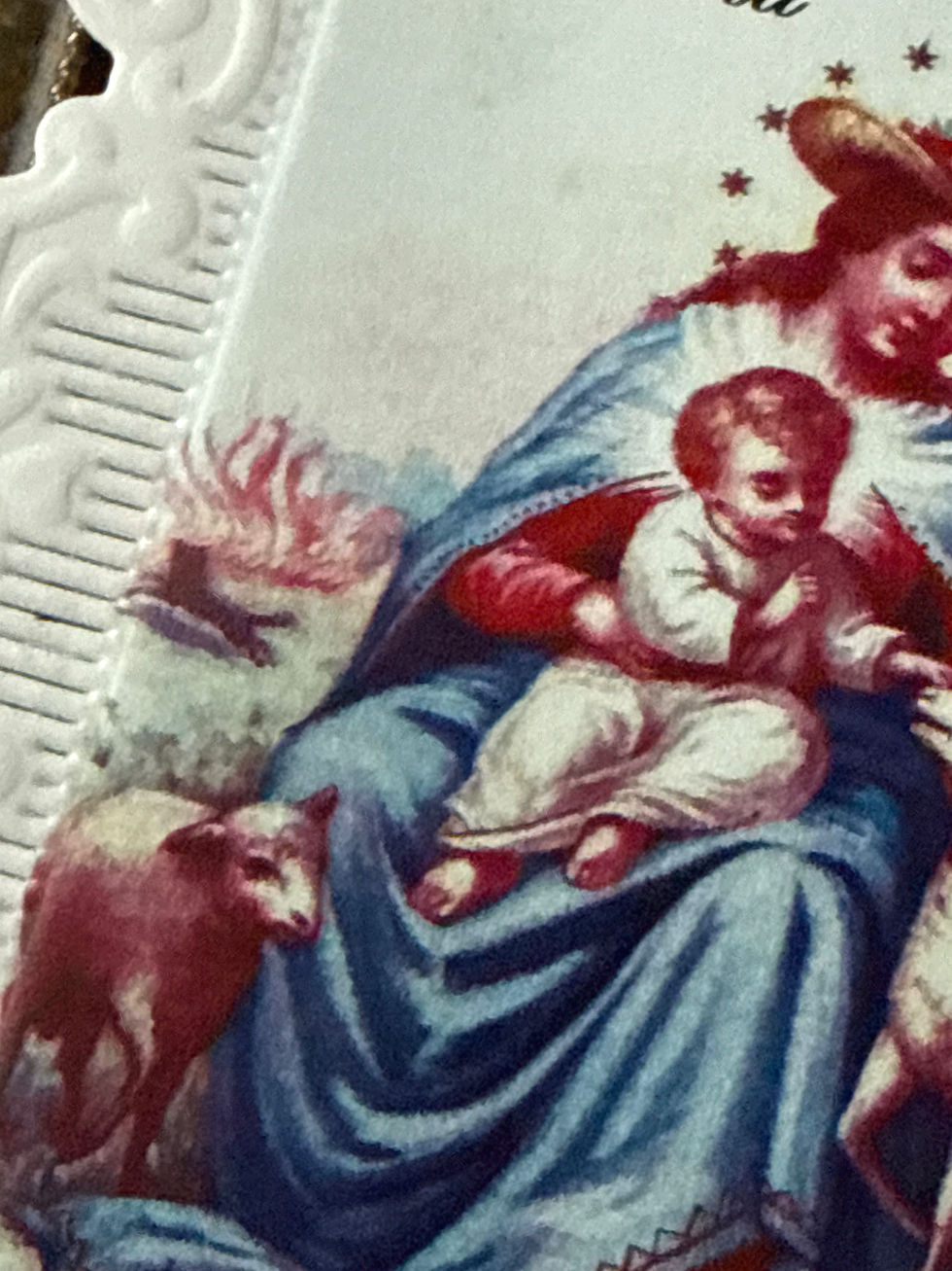 Thumbnail: Divine Pastora baroque paper lace holy card