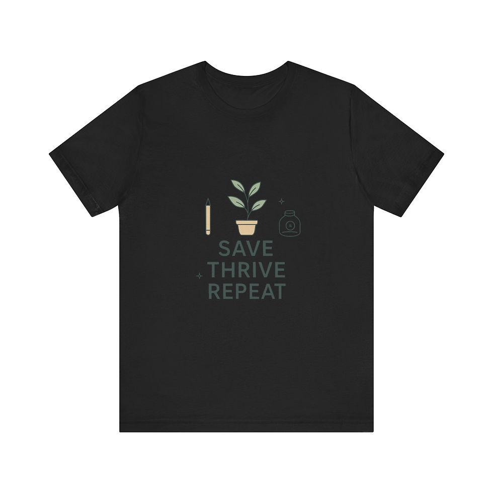 Thumbnail: Save Thrive Repeat T‑Shirt — Plant Care Graphic Tee