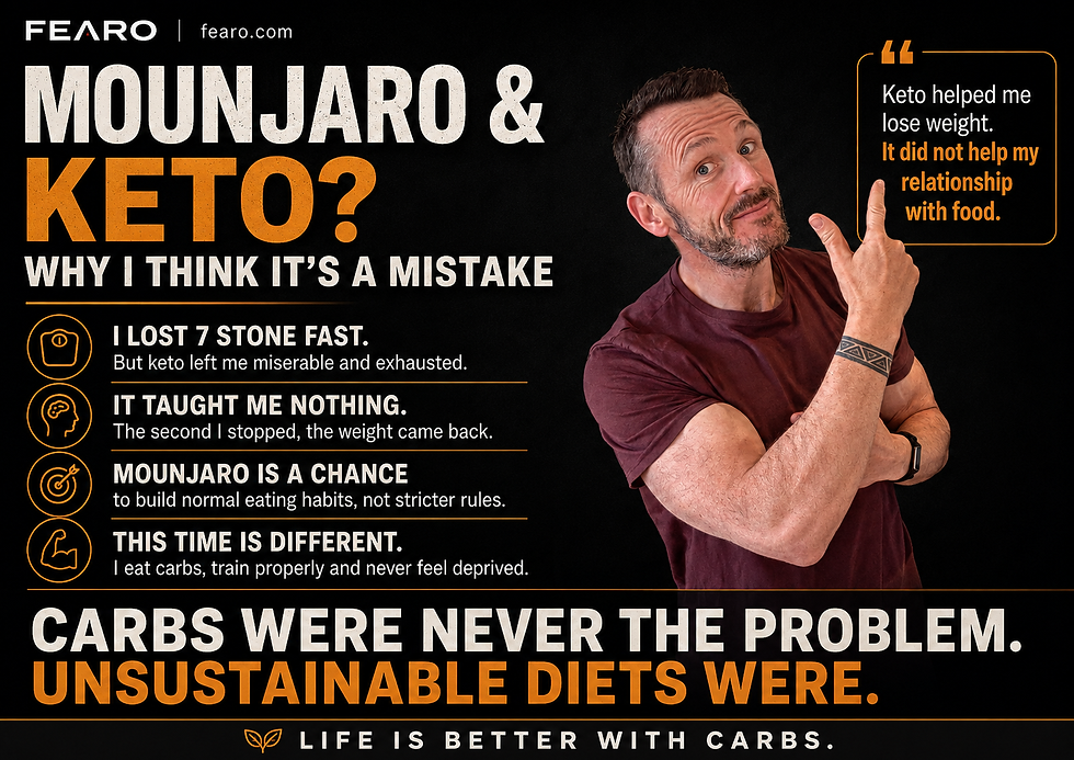 Mark Fearon explaining why he believes combining Mounjaro and keto can encourage unsustainable restriction.
