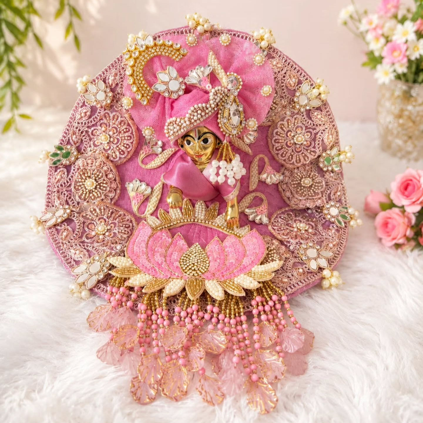 Luxe: Rajwada Lotus Royale Poshak set with Pagdi and Patka