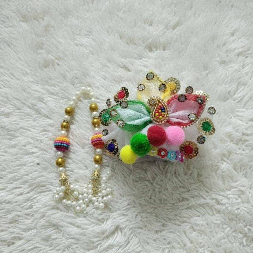 Thumbnail: Holi special feather dress (with patka and pagdi) Free necklace and Pichkari 