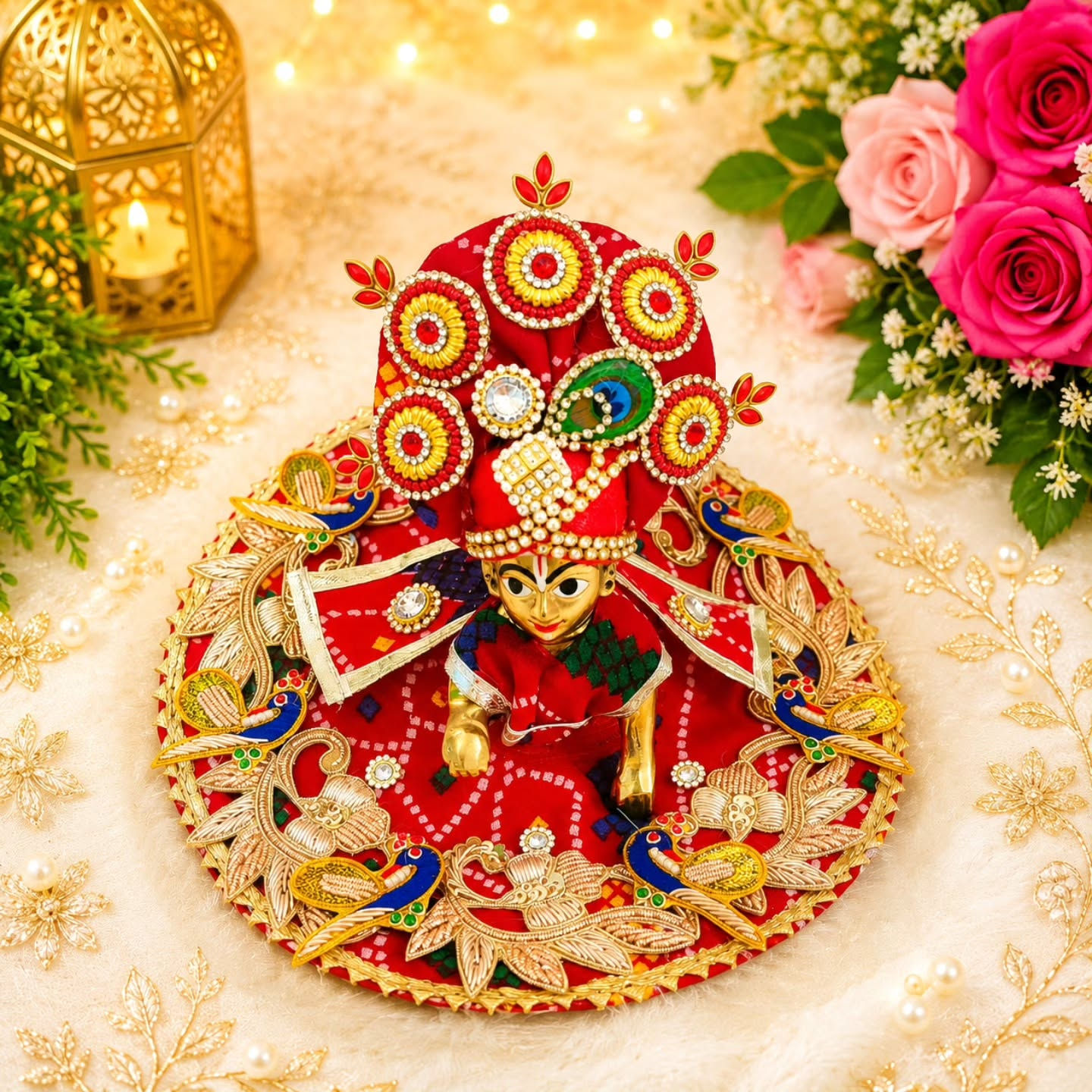 Luxe: Bandhej designer poshak set with pagdi,patka and choli