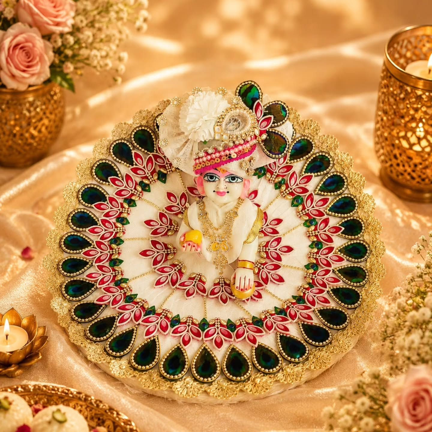Luxe: Mayur Madhuri Poshak set with pagdi and patka